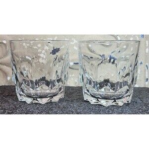 Pair of Arcoroc France Arctic on the Rocks Old Fashion Lowball Whiskey Glasses